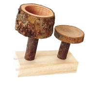 ZEPFJHE Applewoods Bol à mâcher pour hamster à double usage avec base sécurisée pour animaux actifs Durabilité Mangeoires avec jouet