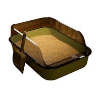 ZEPFJHE Bac à litière épais à moitié fermé pour chat pour intérieur Stop Scatter et contrôler les odeurs Assemblage simple pour un usage domestique Grande boîte à déchets