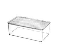 ZEPFJHE Bac De Stockage Plastiques Clairs Robuste Avec Couvercle Des Organisateurs D'espace Empilables Pour Armoire Cuisine Space Sauvegarde Boîte Rangement D'armoire