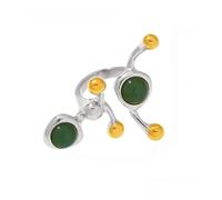 ZEPFJHE Bague contemporaine en cristal naturel en forme de C - En métal inoxydable - Plusieurs options de couleur - Confortables - Longueur : 3,5 cm - Pierres précieuses naturelles en acier inoxydable