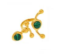 ZEPFJHE Bague contemporaine en cristal naturel en forme de C - En métal inoxydable - Plusieurs options de couleur - Confortables - Longueur : 3,5 cm - Pierres précieuses naturelles en acier inoxydable