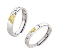 ZEPFJHE Bagues élégantes avec empreintes digitales pour couple - Accessoire portable réglable pour exprimer l'amour et célébrer un moment unique - Cadeau romantique pour les couples