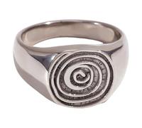 ZEPFJHE Bagues en acier inoxydable avec empreintes digitales - Bijoux étanches - Convient pour un usage quotidien et des rendez-vous galants - Anneaux en acier inoxydable, Steel Color, Comme décrit