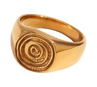 ZEPFJHE Bagues en acier inoxydable avec empreintes digitales - Bijoux étanches - Convient pour un usage quotidien et des rendez-vous galants - Anneaux en acier inoxydable, Gold-color, Comme décrit