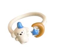 ZEPFJHE Bagues réglables en alliage robuste pour chiens et chats - Cadeau de décoration pour étudiants et amoureux - Bijoux en alliage de dessin animé pour chats et chiens, taille unique, Comme décrit