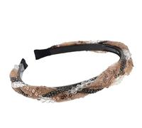 ZEPFJHE Bandeau à paillettes scintillantes en maille française pour femme - Esthétique - Serre-tête en maille