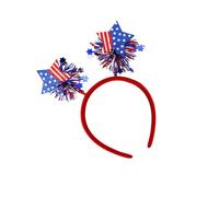 ZEPFJHE Bandeau à thème Independence Days Double cœur et rayures 4 juillet Accessoire pour cheveux pour défilés et fêtes Indépendance Day Bandeaux