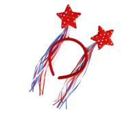 ZEPFJHE Bandeau à thème Independence Days Double cœur et rayures 4 juillet Accessoire pour cheveux pour défilés et fêtes Indépendance Day Bandeaux