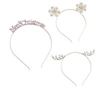 ZEPFJHE Bandeau de Noël étincelant pour festival, vacances, accessoire de fête, rennes de famille, bandeau métallique pour Noël