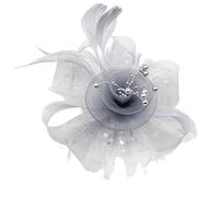 ZEPFJHE Bandeau élégant à plumes avec chapeau en maille pour un look élégant et vintage pour soirée, bal de fin d'année, événement, etc