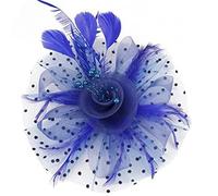 ZEPFJHE Bandeau élégant à plumes avec chapeau en maille pour un look élégant et vintage pour soirée, bal de fin d'année, accessoire pour cheveux confortable