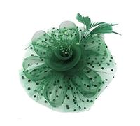 ZEPFJHE Bandeau élégant à plumes avec chapeau en maille pour un look élégant et vintage pour soirée, bal de fin d'année, accessoire pour cheveux confortable