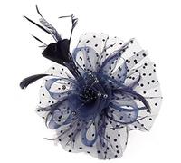 ZEPFJHE Bandeau élégant à plumes avec chapeau en maille pour un look élégant et vintage pour soirée, bal de fin d'année, événement, etc