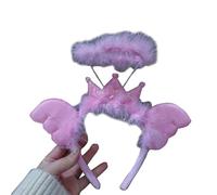 ZEPFJHE Bandeaux d ' ange à plumes avec lumières LED, accessoires de Costume de vacances de noël pour adultes et adolescents, ange lumineux pour dames