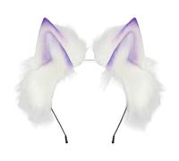 ZEPFJHE Bandeaux d'oreilles de chats en peluche sur le thème de l'anime avec dégradés de couleurs modernes réglables pour costumes d'Halloween quotidiens tendance bandeaux de cosplay réglables