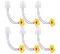 ZEPFJHE Becs d'alimentation pour Colibris 6 Pièces Buse De Pointe Fleur en Plastique Pièce Rechange Anti-Fuite Alimentation Essentielle Becs Automatiques pour Oiseaux