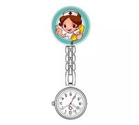 ZEPFJHE Belle Bande Dessinée Infirmière Poche Montre des Montres De Poche Infirmières Confortables pour Les Professionnels Médicaux