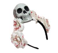 ZEPFJHE BloddyBandeaux d'Halloween pour femme Motif tête de mort réaliste Accessoire de cheveux cool pour fêtes costumées Halloween Bandeaux pour femme