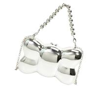 ZEPFJHE Boîte à bandoulière tendance en forme de papillon en acrylique avec chaîne, sac à bandoulière pour ajouter une touche de mode à n'importe quelle tenue, Argenté., One Size