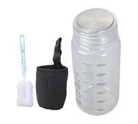 ZEPFJHE Bouteille d'eau graduée en verre avec mesures, capacité de 300 ml, verres pour usage sportif, bouteille d'eau en verre avec mesures