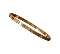 ZEPFJHE Bracelet élégant en acier incrusté de diamants - Design ajusté - Bijou de corps portable pour peaux sensibles - Sertissage élégant, taille unique, Comme décrit