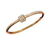 ZEPFJHE Bracelet élégant en acier incrusté de diamants - Design ajusté - Bijou de corps portable pour peaux sensibles - Sertissage élégant, taille unique, Comme décrit