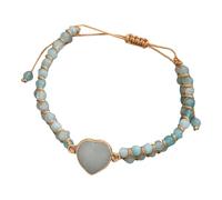 ZEPFJHE Bracelet tissé à la main réglable en forme de cœur double couche - Bijoux de yoga pour une vie pleine conscience, équilibre énergétique, pierre de cœur, équilibre énergétique