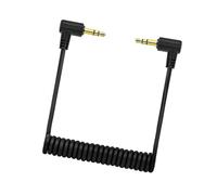 ZEPFJHE Câble de Microphone de 3, 5 mm pour Configuration du Contenu, Lien enroulé en Forme de L à Deux fiches pour l ' Utilisation de Vlog et Les tâches de création de Flux en Direct