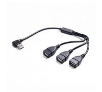 ZEPFJHE Câble d'extension coudé USB mâle vers triple femelle permettant le chargement et le transfert de données pour téléphones, tablettes, claviers, adaptateur USB