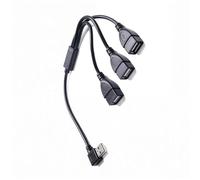 ZEPFJHE Câble d'extension coudé USB mâle vers triple femelle permettant le chargement et le transfert de données pour téléphones, tablettes, claviers, adaptateur USB