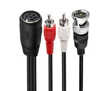 ZEPFJHE Câble divisé DIN femelle rouge blanc phono et BNC de 50 cm pour les configurations audio-vidéo vintage, les liaisons de platine vinyle, le routage des moniteurs et le remplacement du port DIN