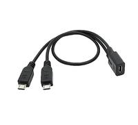 ZEPFJHE Câble répartiteur USB femelle vers 2 USB mâles, 30 cm, résistance à la prise