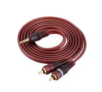 ZEPFJHE Câble stéréo Domestique 3, 5 mm 2 Phono, connecteur plaqué Or pour Les configurations de Lecture de téléphone, Ordinateur Portable et amplificateur