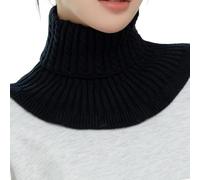 ZEPFJHE Cache-cou en tricot doux pour activités de plein air en hiver, design extensible, convient pour les femmes et les filles, Noir , M