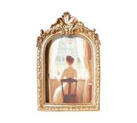 ZEPFJHE Cadre photo antique en résines ornées avec un design complexe pour accrocher au mur ou poser sur une table, décoration d'intérieur, cadeau, art mural antique