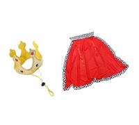 ZEPFJHE Cape de roi pour chien et couronnes dorées en élasthanne doux réglementable pour animal domestique costume photo costume équipement sur le thème du roi