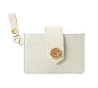 ZEPFJHE Carte de voyage sécurisée organisée avec blocage de protection compact en cuir PU pour pièces de monnaie portefeuille pour cartes, blanc