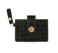 ZEPFJHE Carte de voyage sécurisée organisée avec blocage de protection compact en cuir PU pour pièces de monnaie portefeuille pour cartes, Noir