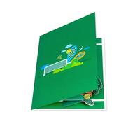 ZEPFJHE Carte de vœux Popup 3D Unique sur le thème du Tennis, avec enveloppe pliable, anniversaire pour, Invitation à une fête, amateur de sport