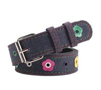 ZEPFJHE Ceinture large réglable à œillets en forme de fleur et clous de couleur bonbon avec boucles à ardillon pour femme fille usage quotidien accessoire de taille pour femme, bleu, taille unique