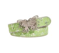ZEPFJHE Ceinture papillon élégante punk longueur réglable taille vintage pour femmes et hommes à porter au quotidien, vert gazon, taille unique