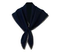 ZEPFJHE Châle d'hiver doux pour femme, écharpe triangulaire chaude surdimensionnée, couverture cervicale, accessoire pour temps froid, Riz bleu marine, M