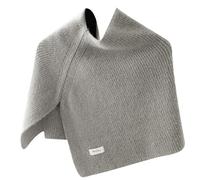 ZEPFJHE Châle élégant en fausse laine avec motifs fendus pour femme col roulé asymétrique tricoté épaule écharpe capelet ponchos, gris, M