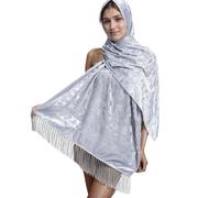 ZEPFJHE Châle élégant pour femme pour robe de soirée style éthique traditionnel pour invités de mariage ou demoiselles d'honneur, gris, Taille unique