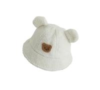 ZEPFJHE Chapeau cloche doublé en polaire confortable pour enfants - Bonnet de lavabo chaud et doux pour garçons et filles âgés de 3 à 8 ans - Automne et hiver - Accessoire tendance, blanc, Taille