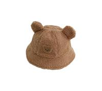ZEPFJHE Chapeau cloche doublé en polaire confortable pour enfants - Bonnet de lavabo chaud et doux pour garçons et filles âgés de 3 à 8 ans - Automne et hiver - Accessoire tendance, Couleur caramel