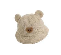 ZEPFJHE Chapeau cloche doublé en polaire confortable pour enfants - Bonnet de lavabo chaud et doux pour garçons et filles âgés de 3 à 8 ans - Automne et hiver - Accessoire tendance, beige, Taille