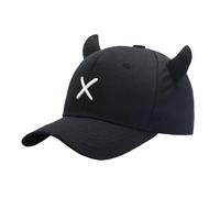 ZEPFJHE Chapeau de baseball moderne brodé pour femmes, filles, femmes, adolescentes, corne décorative, chapeau de lettre réglable, cornes de rue couvre-chef