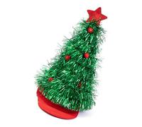 ZEPFJHE Chapeau de festival d'arbre de Noël pour adulte avec étoile et guirlandes scintillantes pour fêtes à thème et carnavals, Père Noël coloré pour adulte