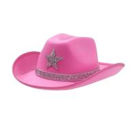 ZEPFJHE Chapeau de fête de mariée en cristal Panama pour enterrement de vie de jeune fille, cocktail, vacances, cristal pour comédien cowboy homme